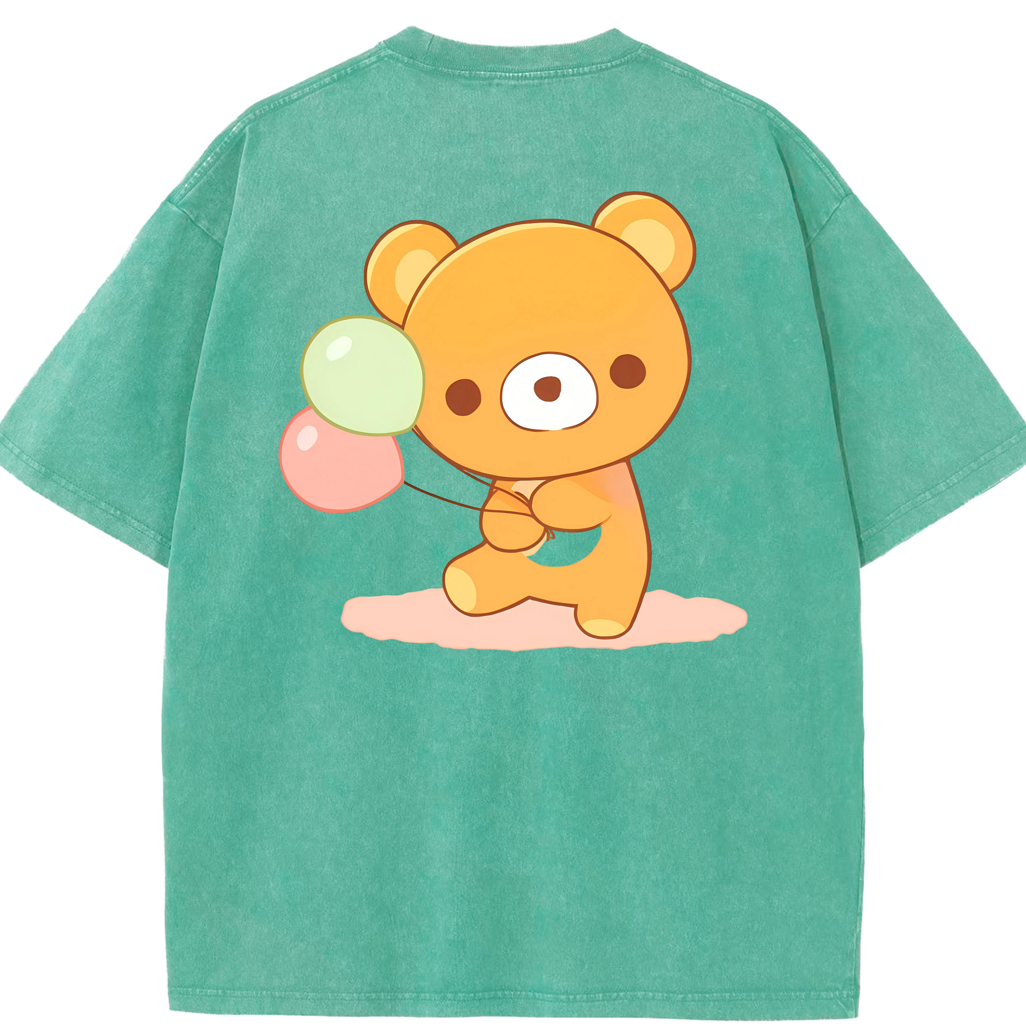 （画像用） リラックマ リラックマ キイロイトリ Rilakkuma Korilakkuma Kiiroitori 綿100% ヴィンテージ風 半袖Tシャツ（背面プリント）